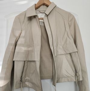 Anthropology leather jacket,  like new ,size Small,  cream color